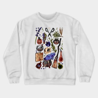 Kitchen Witch Green background Crewneck Sweatshirt